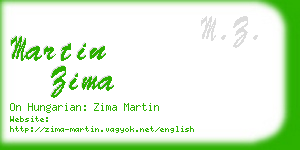 martin zima business card